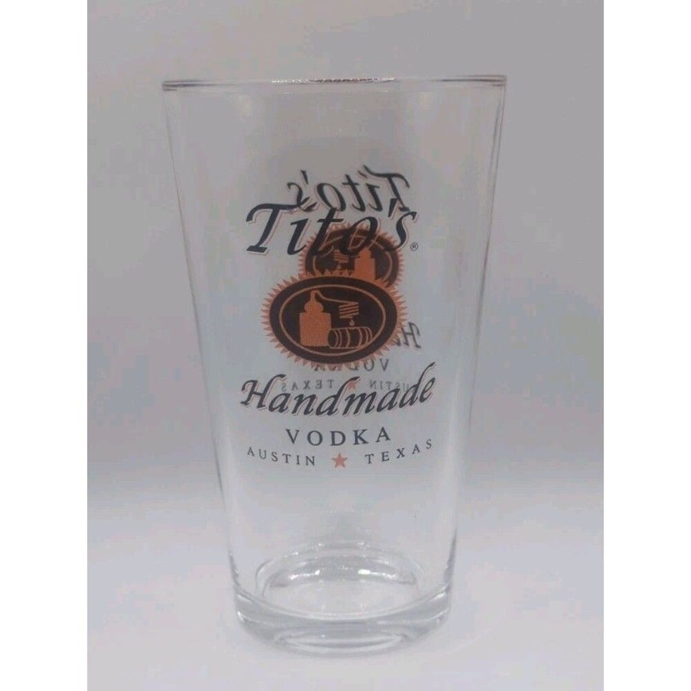 Titos Handmade Vodka Ausin Texas Logo Pint Glass Single